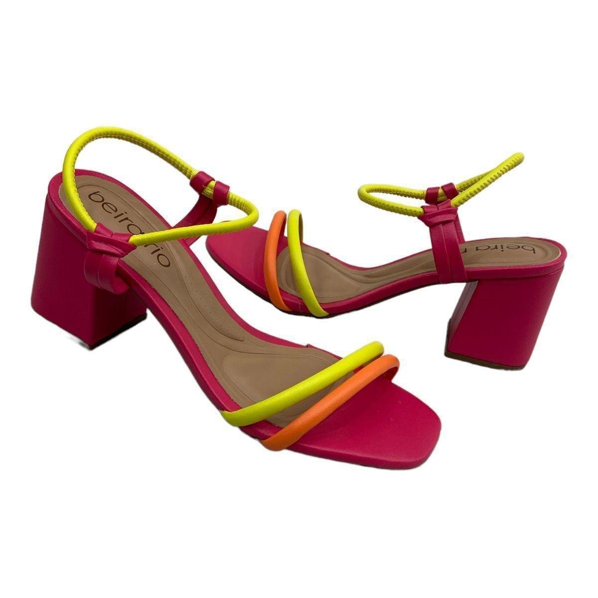 Sandalia Beira Rio Salto Grosso Baixo Confortavel