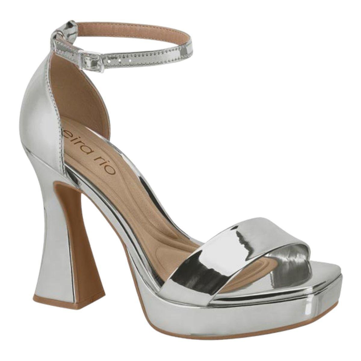 Sandalia Beira Rio Salto Grosso Alto Meia Pata Feminino