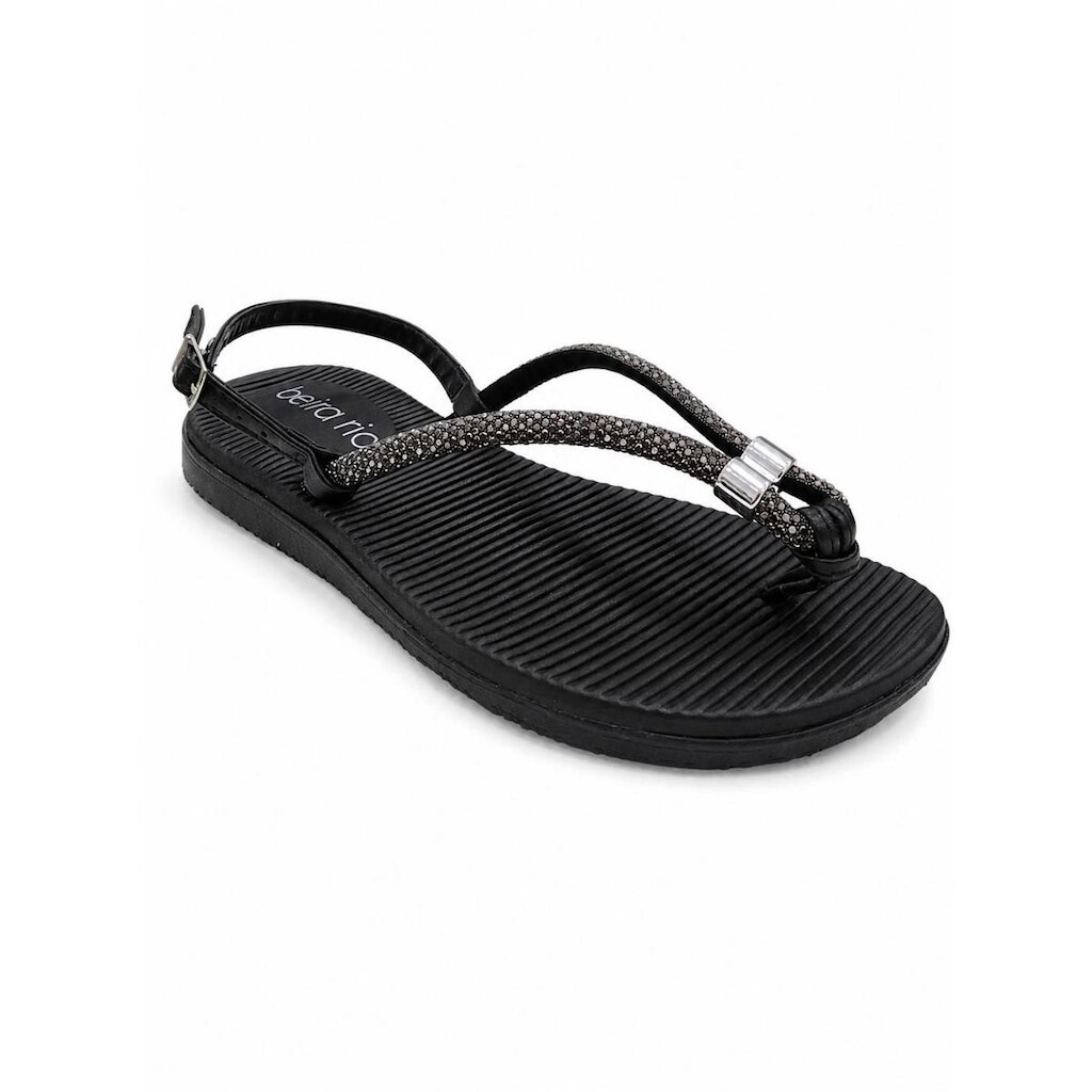 Sandália Beira Rio Diamond Black Elegância Versátil