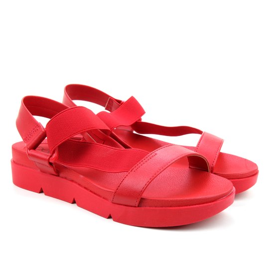 Sandália Beira Rio Elástico Feminina - Vermelho