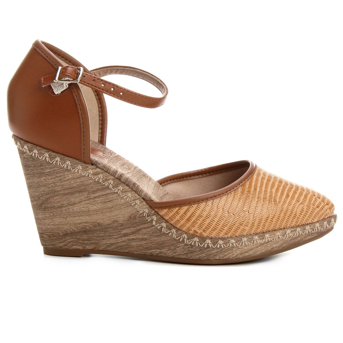 sandália beira rio espadrille caramelo