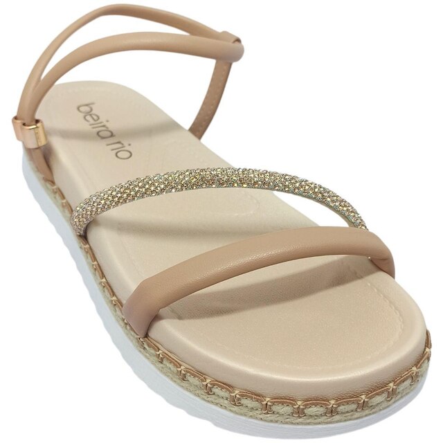 Sandália Beira Rio Feminina Casual com Strass