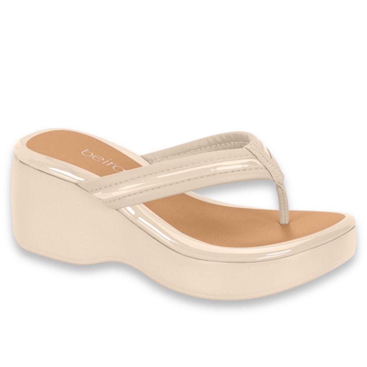 Sandalia Beira Rio Original Tamanco Feminino Plataforma Salto Anabela - Creme Menor preço em Sandalia Beira Rio Original Tamanco Feminino Plataforma Salto Anabela - Creme
