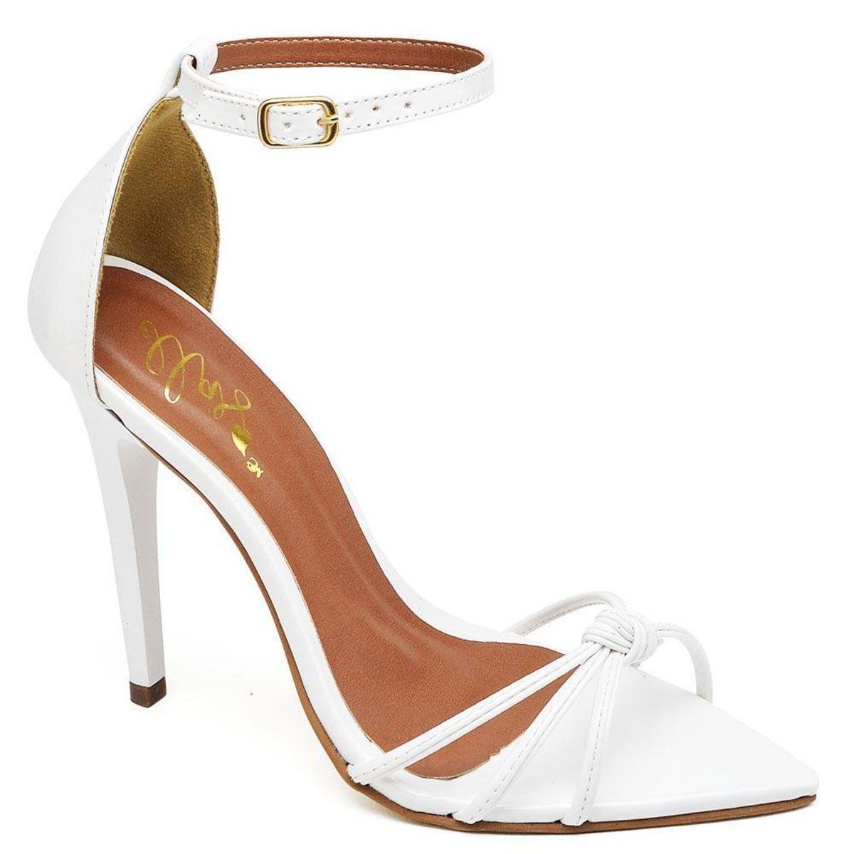 Sandália Bico Folha Salto Alto Verniz Ellas Online Feminina - Branco é ruim? Sandália Bico Folha Salto Alto Verniz Ellas Online Feminina - Branco é boa?