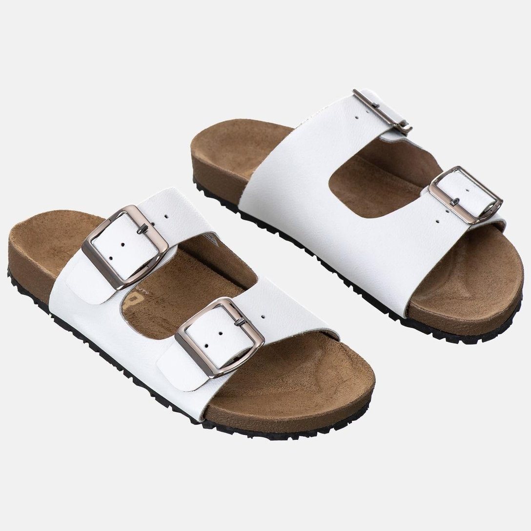 Sandália Birken KIFER Em Couro Legítimo Floater Branco 33 Branco