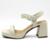 Sandália Bottero Casual Meia Pata Salto Bloco Feminina - Off White