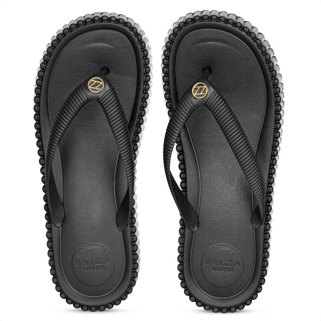 Sandália Brizza Arezzo Flatform Flip Flop Bali Preto - Feminino
