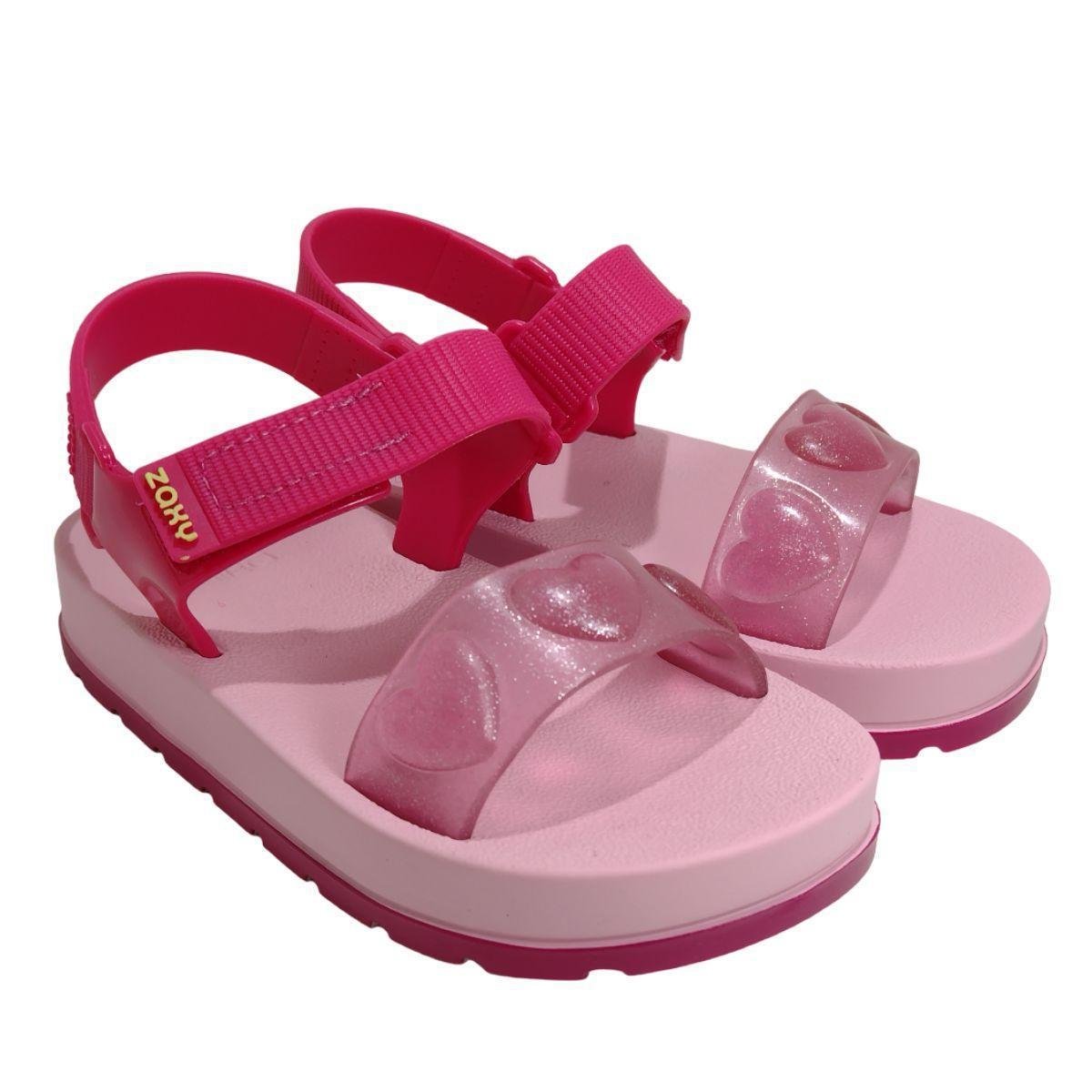 Sandália Casual Infantil Menina Papete Com Ajuste Zaxy 18776 - Rosa Menor preço em Sandália Casual Infantil Menina Papete Com Ajuste Zaxy 18776 - Rosa