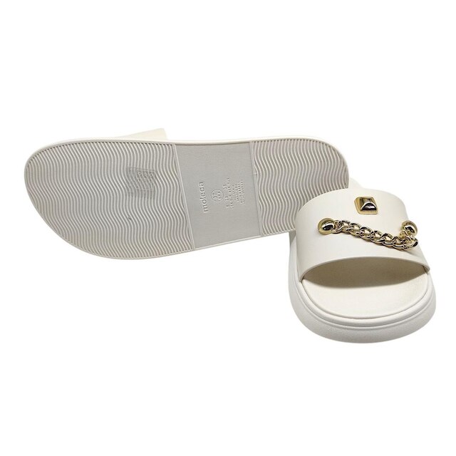 Sandália Chinelo Slide Feminino Confortável C/ Enfeitos Moleca Novidade 5469154