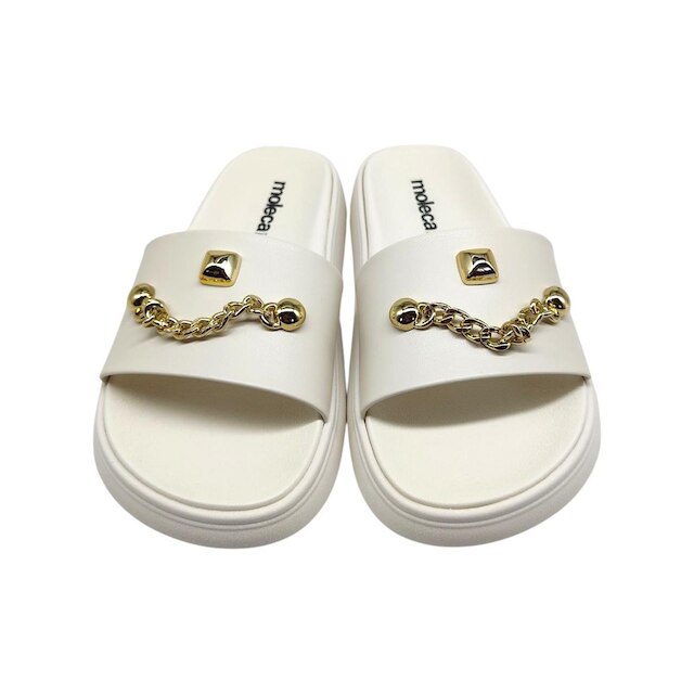 Sandália Chinelo Slide Feminino Confortável C/ Enfeitos Moleca Novidade 5469154
