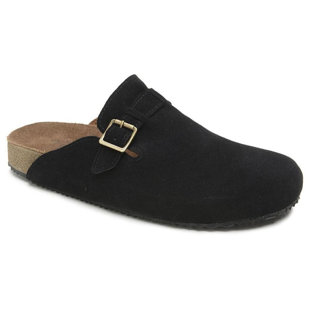 Sandália Clog Masculina Couro Genuíno Fivela Ajuste Conforto