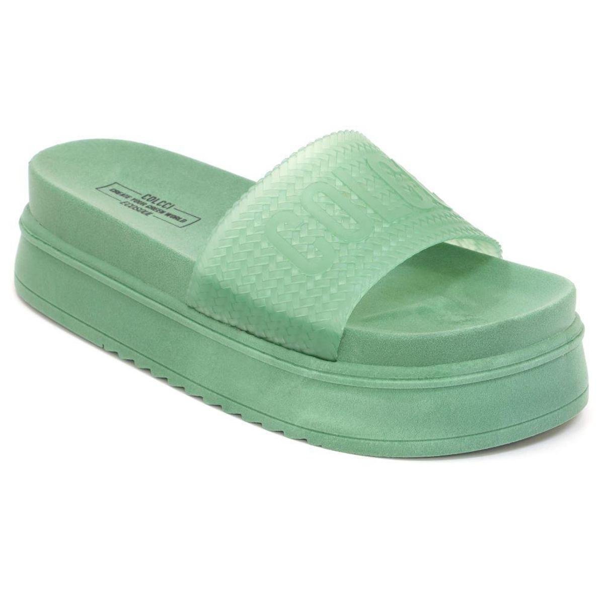 Sandália Colcci Maitê Ecosoul Flatform Feminina - Verde Menor preço em Sandália Colcci Maitê Ecosoul Flatform Feminina - Verde