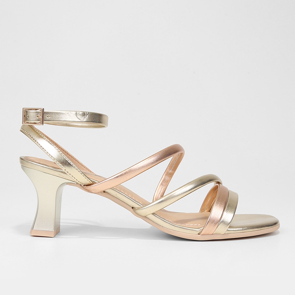 Sandália Comfortflex Multi Tiras Salto Médio Feminina Zattini