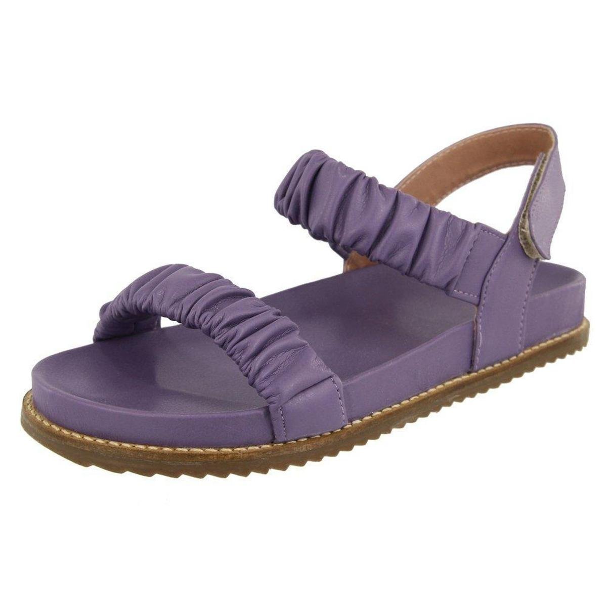 Sandália Couro Birken Zart BK20 Feminina - Lilás Menor preço em Sandália Couro Birken Zart BK20 Feminina - Lilás