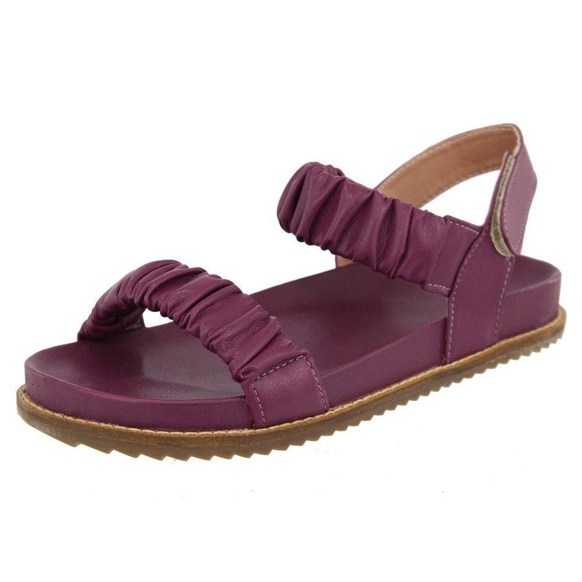 Sandália Couro Birken Zart BK20 Feminina - Roxo Menor preço em Sandália Couro Birken Zart BK20 Feminina - Roxo