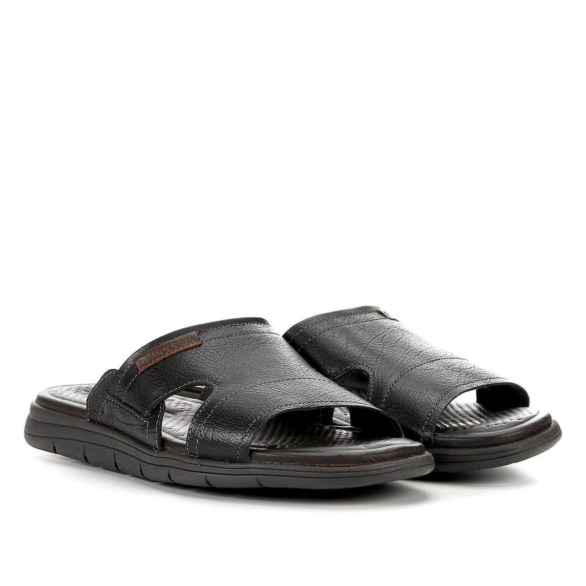 Sandália Couro Democrata Soul Masculino - Preto Menor preço em Sandália Couro Democrata Soul Masculino - Preto