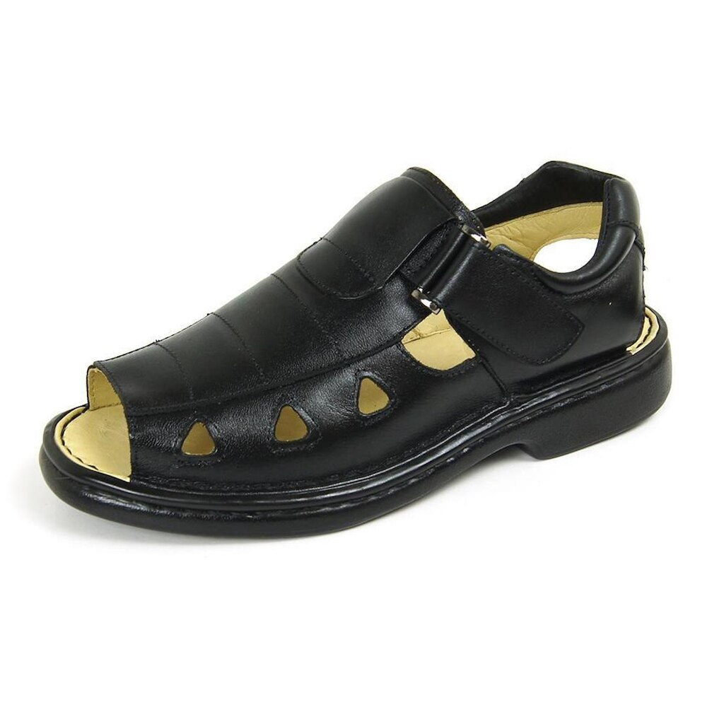 Sandália Couro IGO Lisa Casual Conforto Masculina