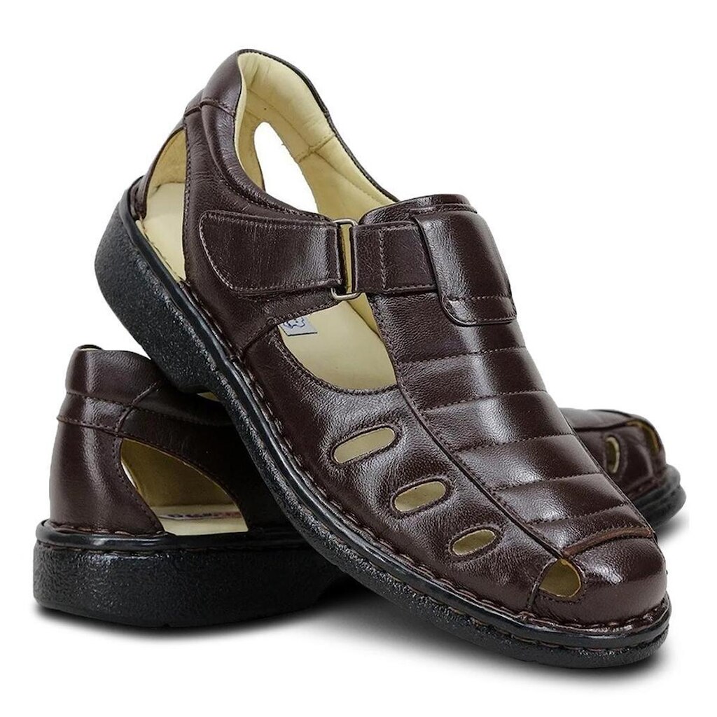 Sandália Couro Masculina Conforto