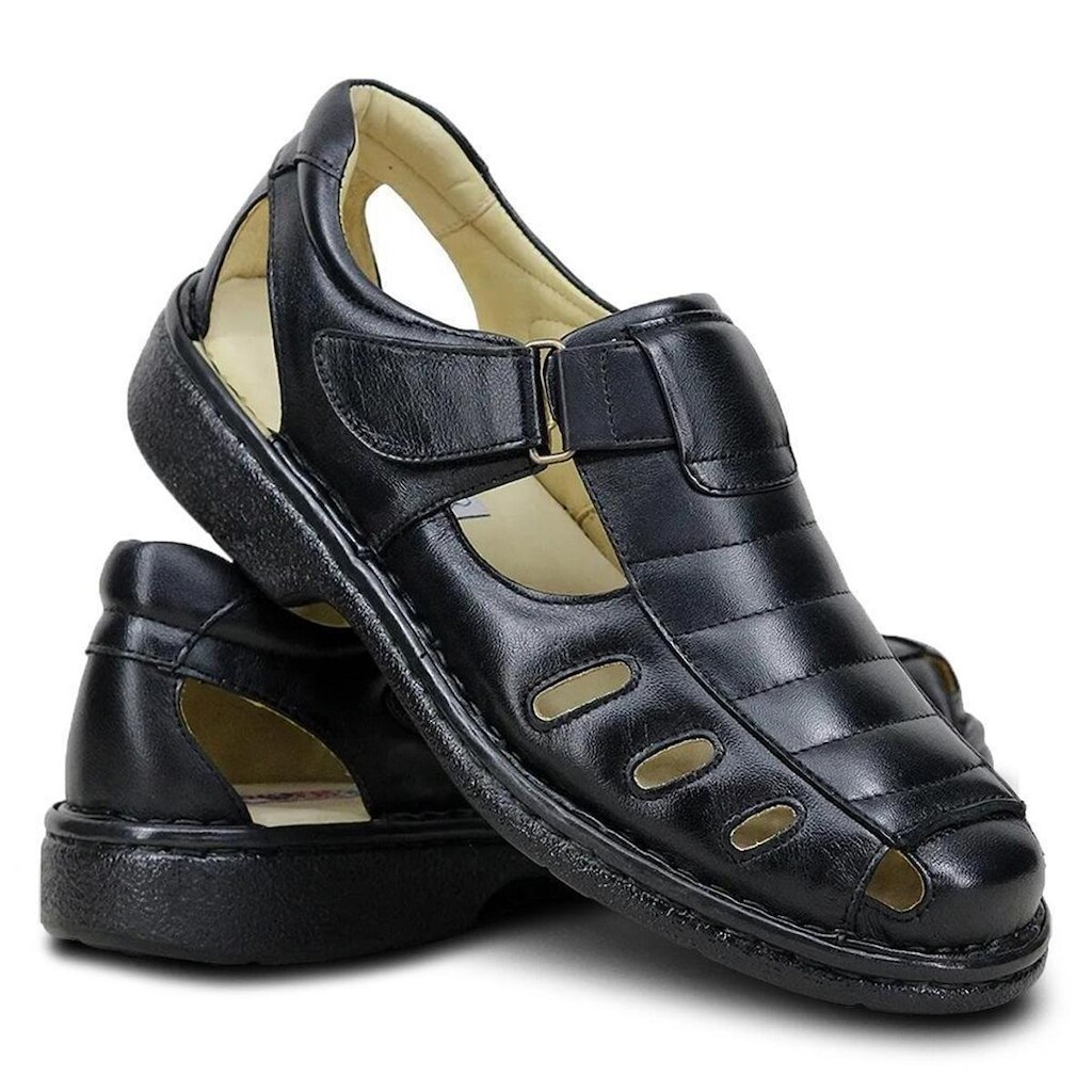 Sandália Couro Masculina Conforto