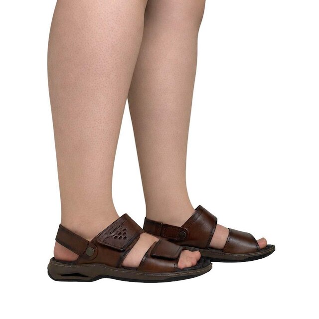 Sandália Couro Pegada Masculino 133238 Marrom