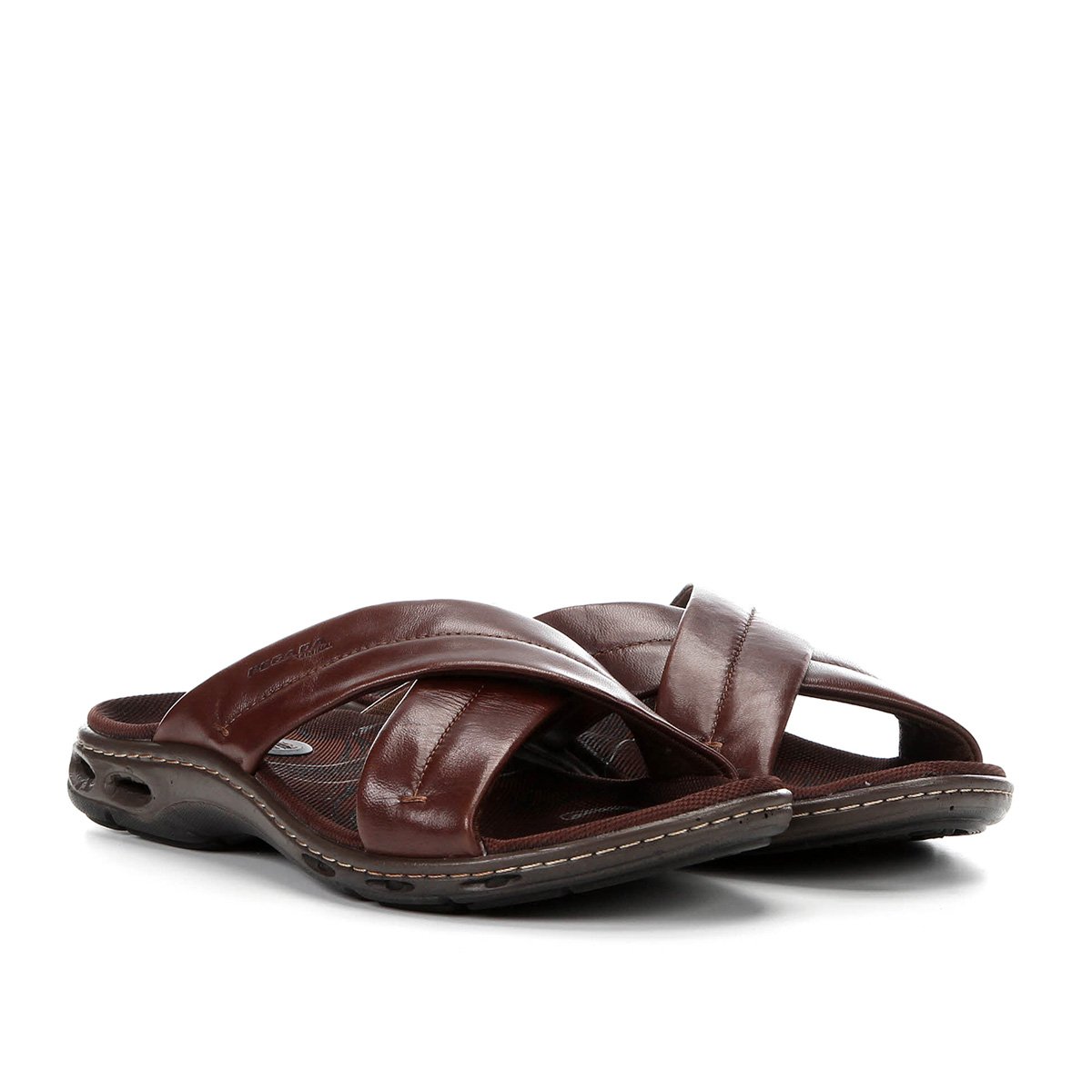 sandália couro pegada tiras masculino