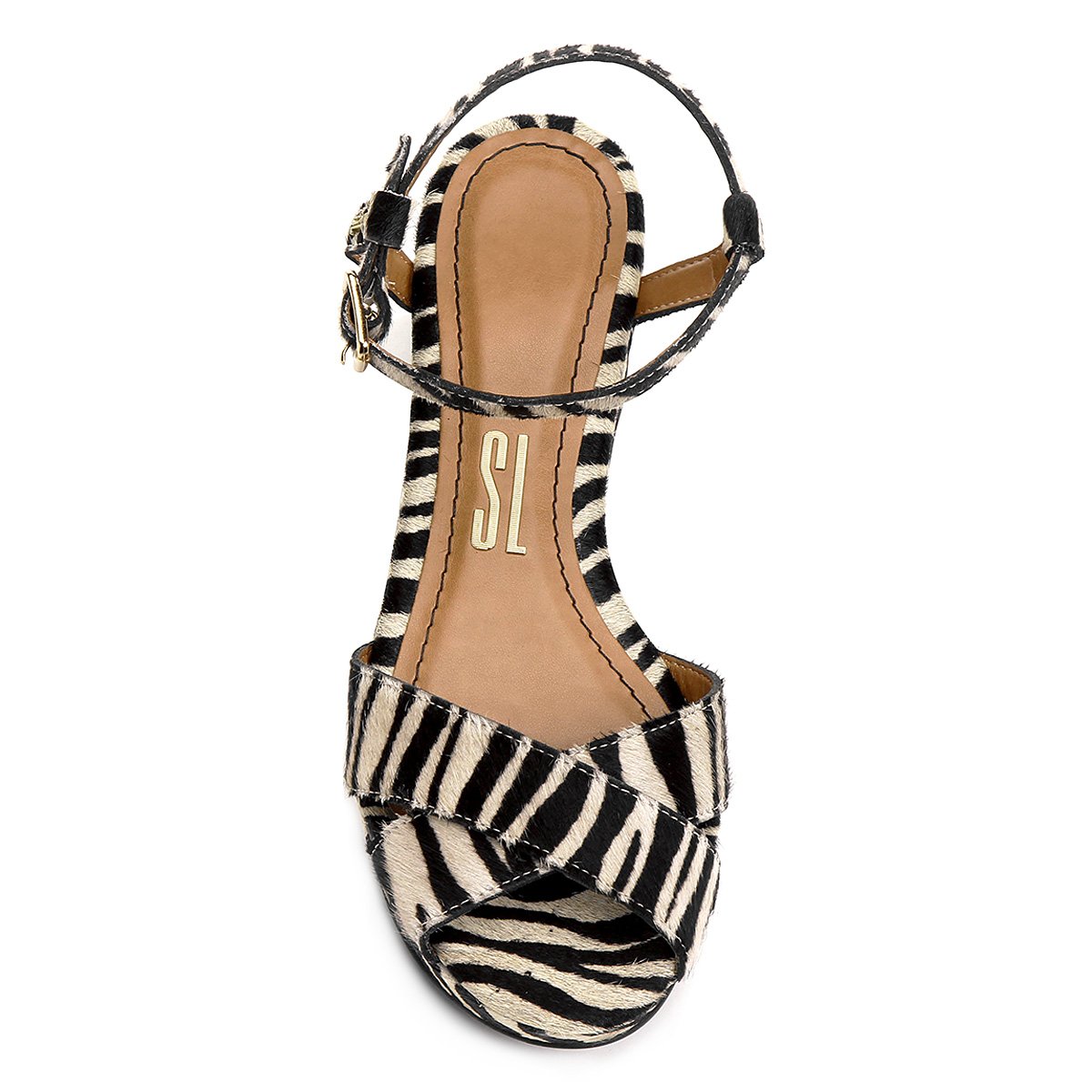 Sandália Couro Plataforma Santa Lolla Pelo Animal Print Feminina - Zebra |  Zattini