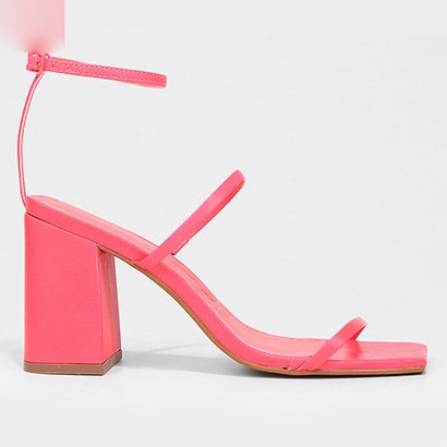 Sandália Couro Santa Lolla Salto Bloco Feminina - Feminino