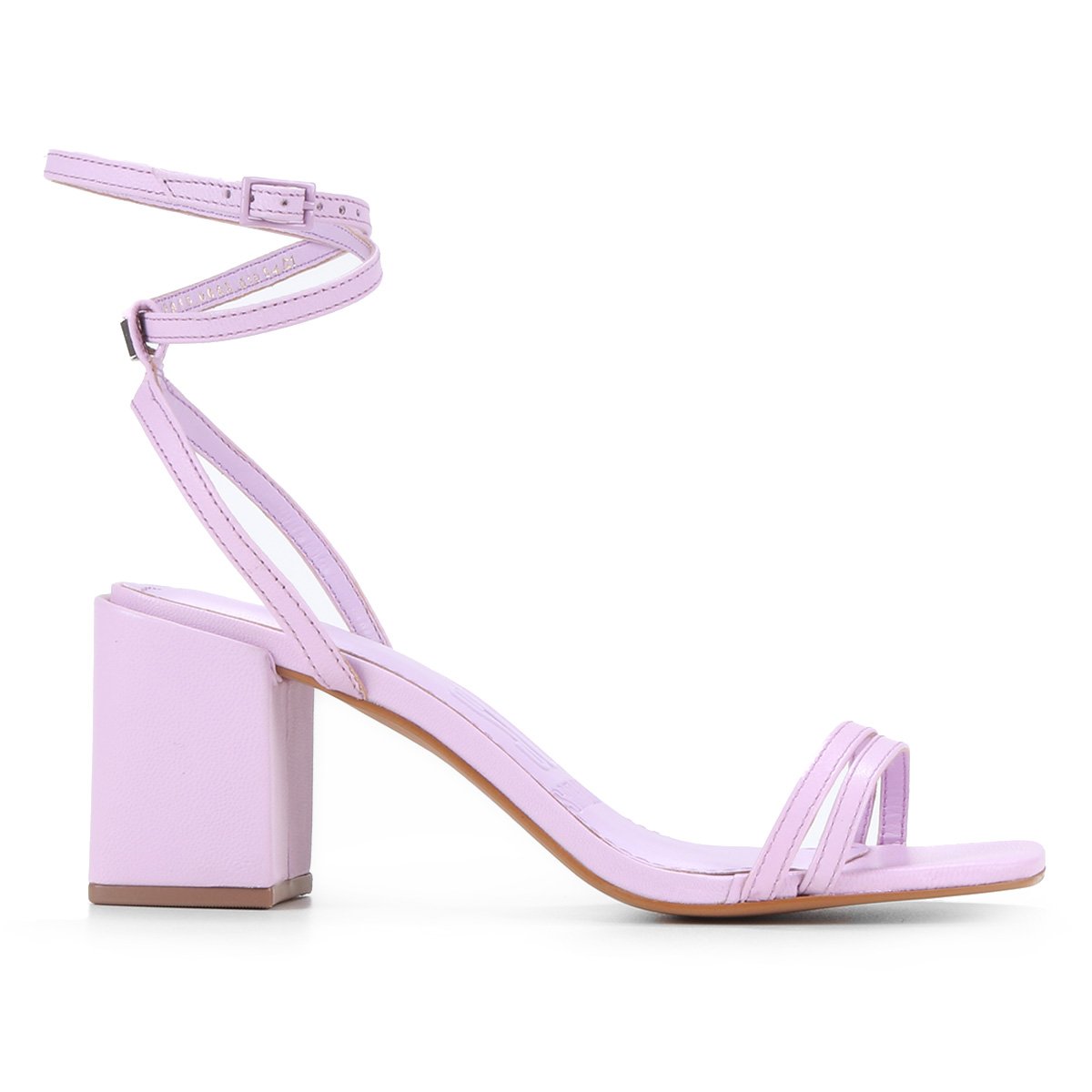 Sandália Couro Santa Lolla Salto Grosso Médio Feminina - Lilás | Zattini