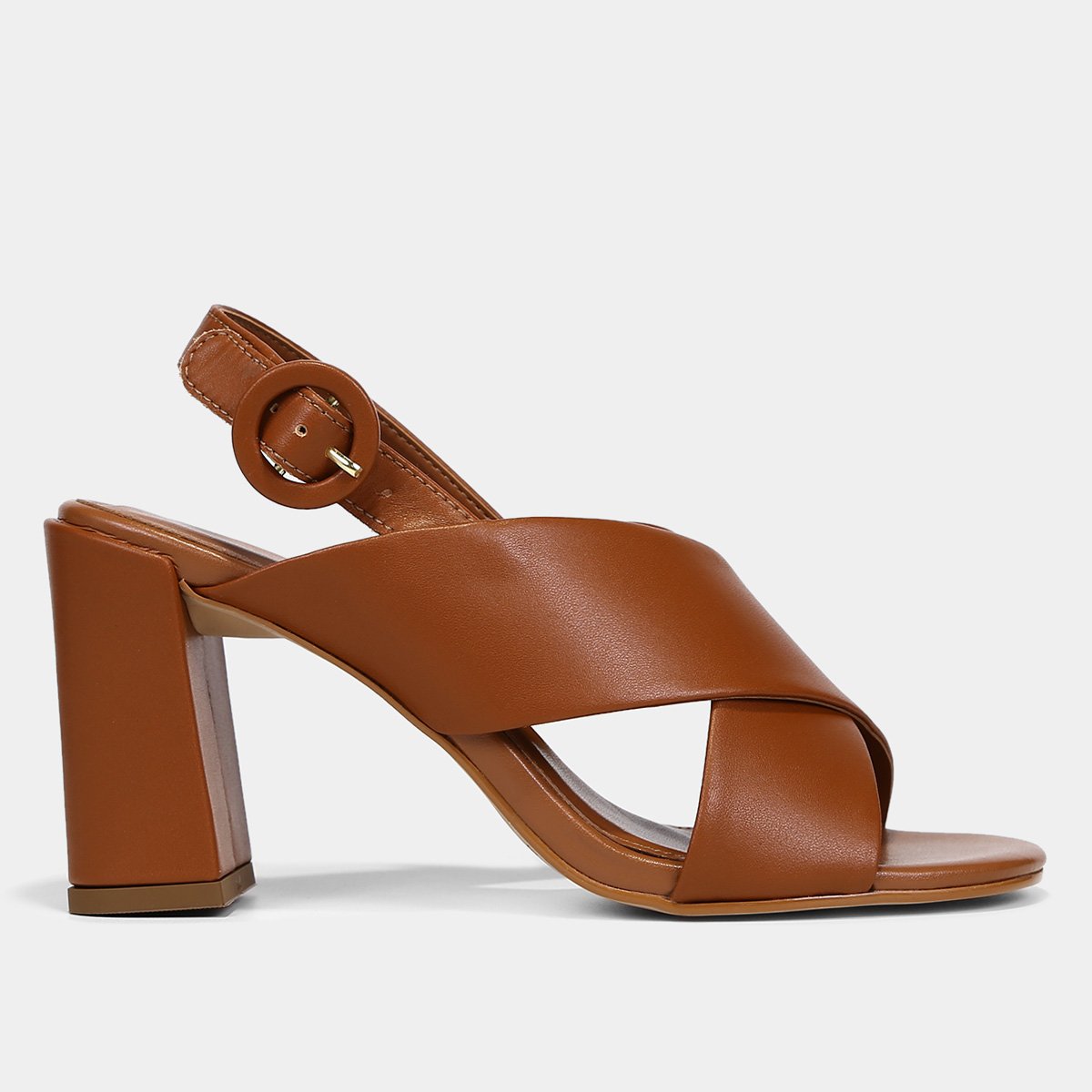 Sandália Couro Shoestock Básica Salto Alto Tiras Feminina Zattini