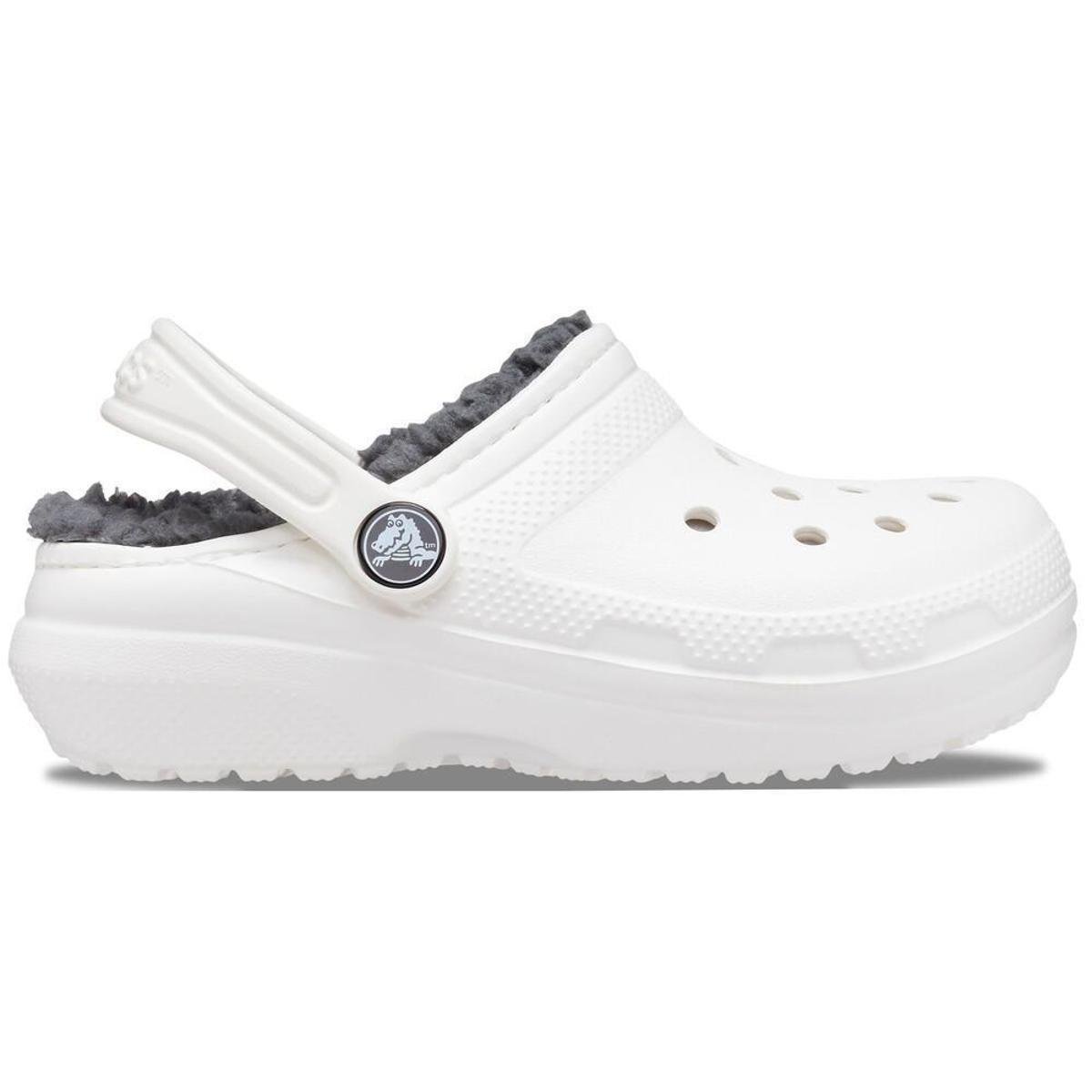 Sandália crocs classic lined k white/grey - Branco Menor preço em Sandália crocs classic lined k white/grey - Branco