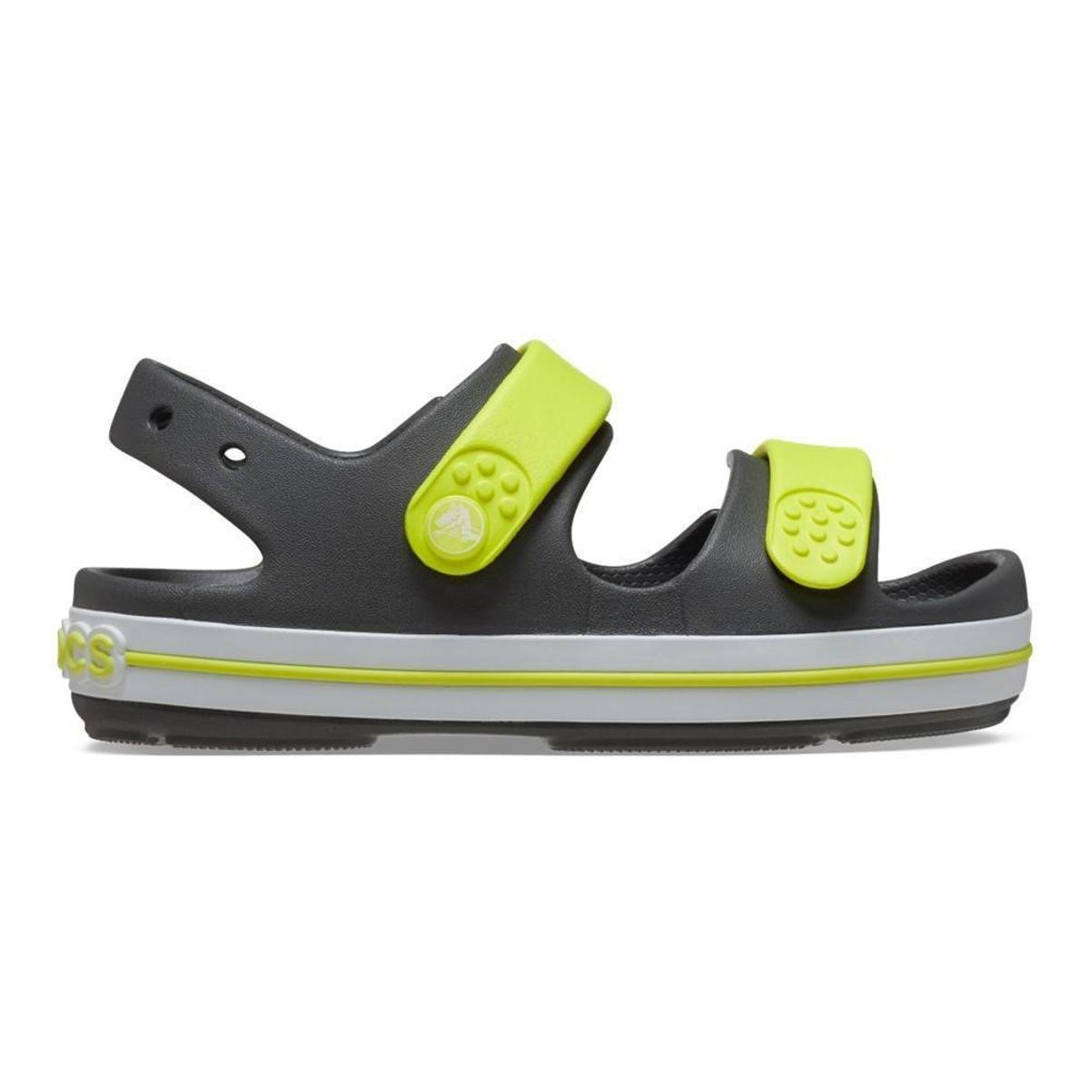 Sandália Crocs Crocband Cruiser Sandal K Slate Grey/Acidity Menor preço em Sandália Crocs Crocband Cruiser Sandal K Slate Grey/Acidity