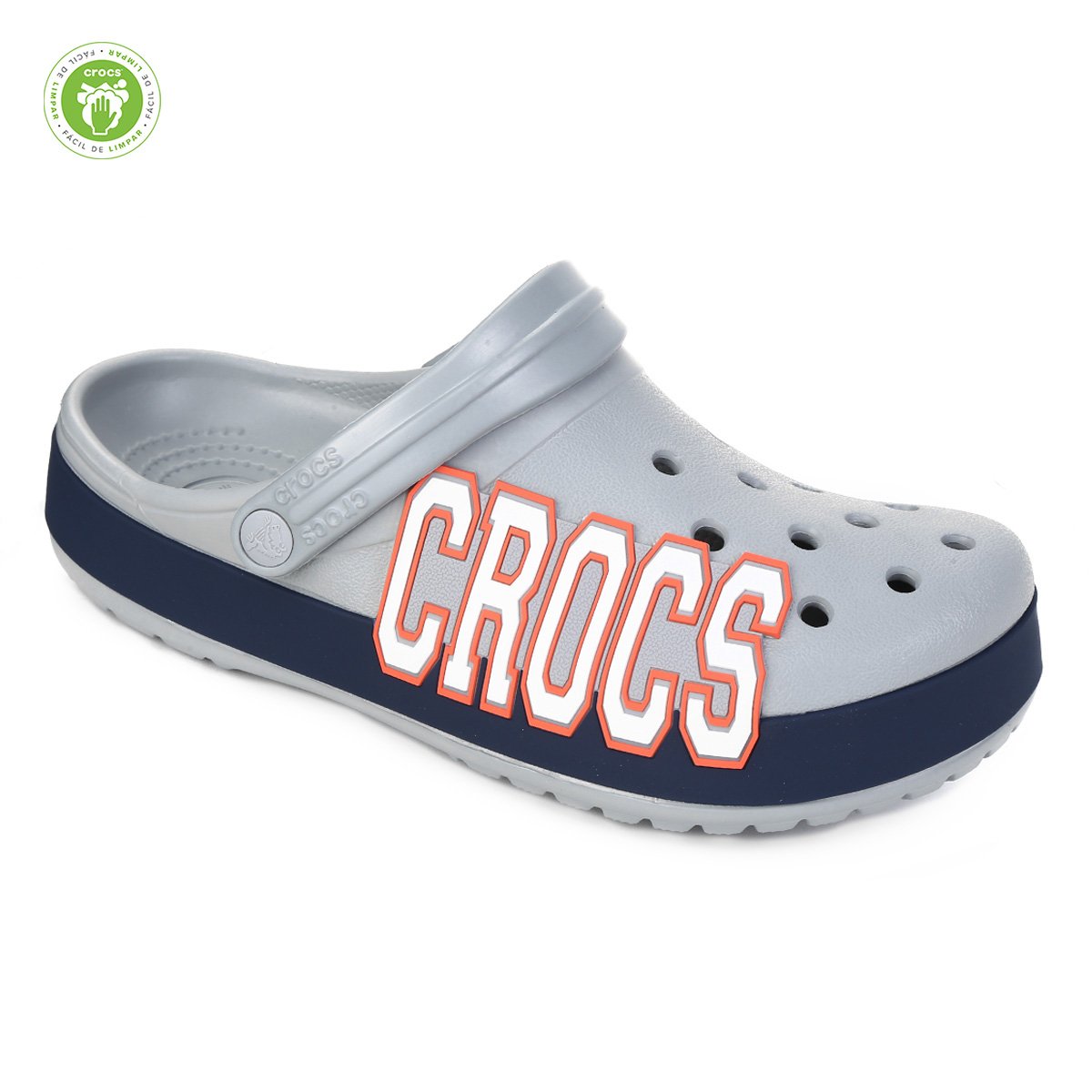 Sandália Crocs Crocband Logo Clog - Cinza+Azul é ruim? Sandália Crocs Crocband Logo Clog - Cinza+Azul é boa?