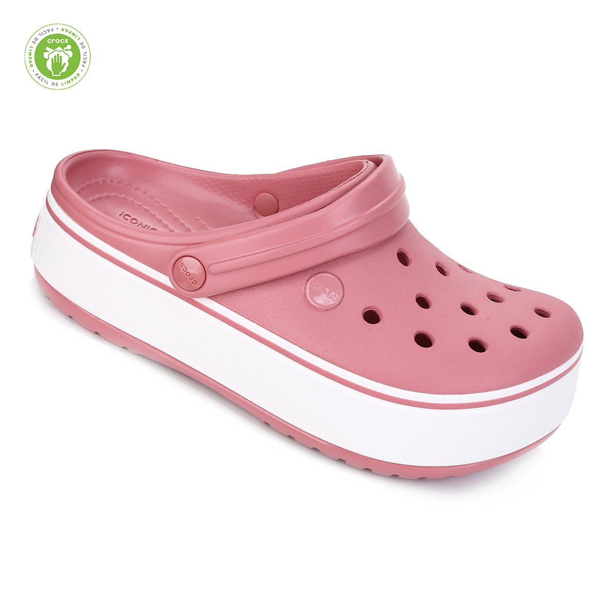 Sandália Crocs Crocband Platform - Nude Menor preço em Sandália Crocs Crocband Platform - Nude