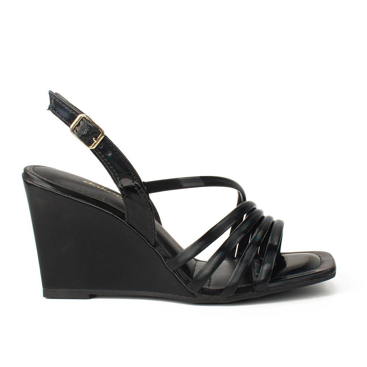 Sandália Dakota Anabela Y6563 - Preto Menor preço em Sandália Dakota Anabela Y6563 - Preto