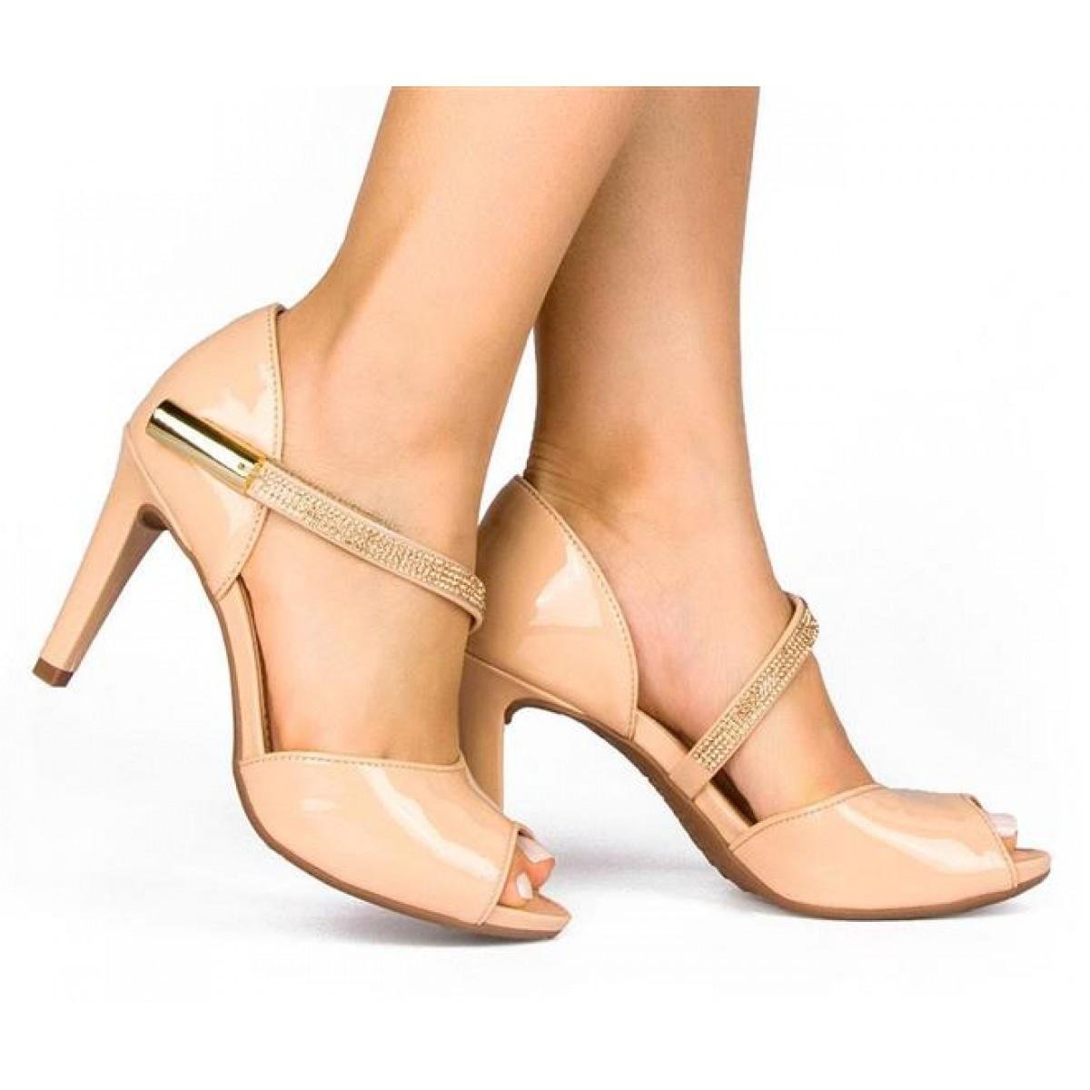 Sandália Dakota Meia Pata Salto Fino Strass Feminina Zattini