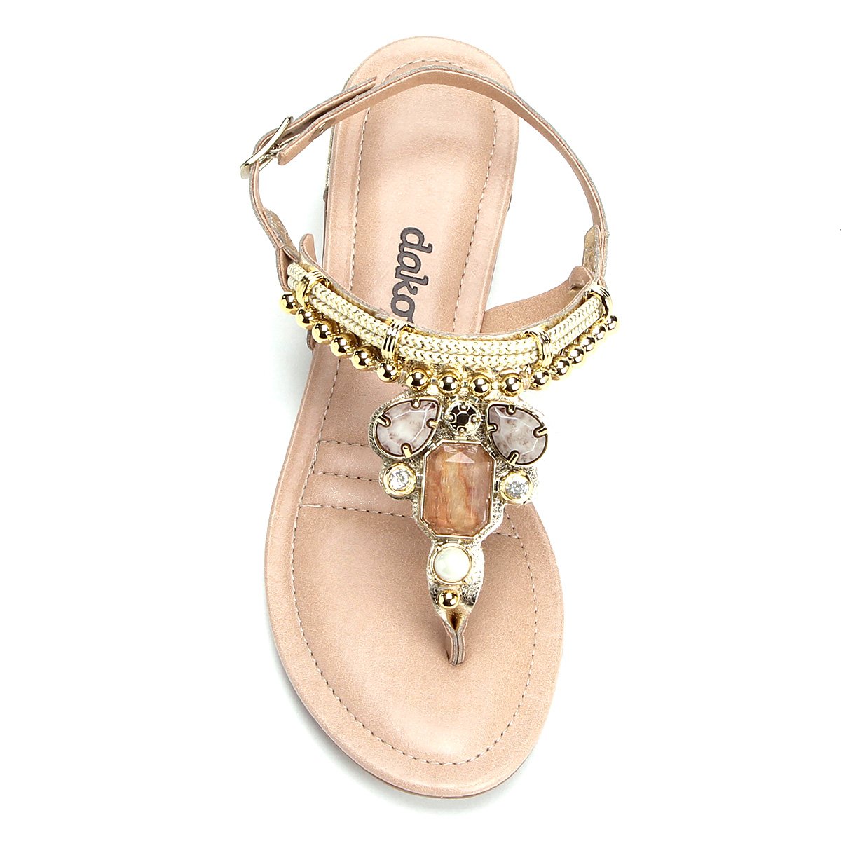 Sandalia de dedo com pedras Clearance