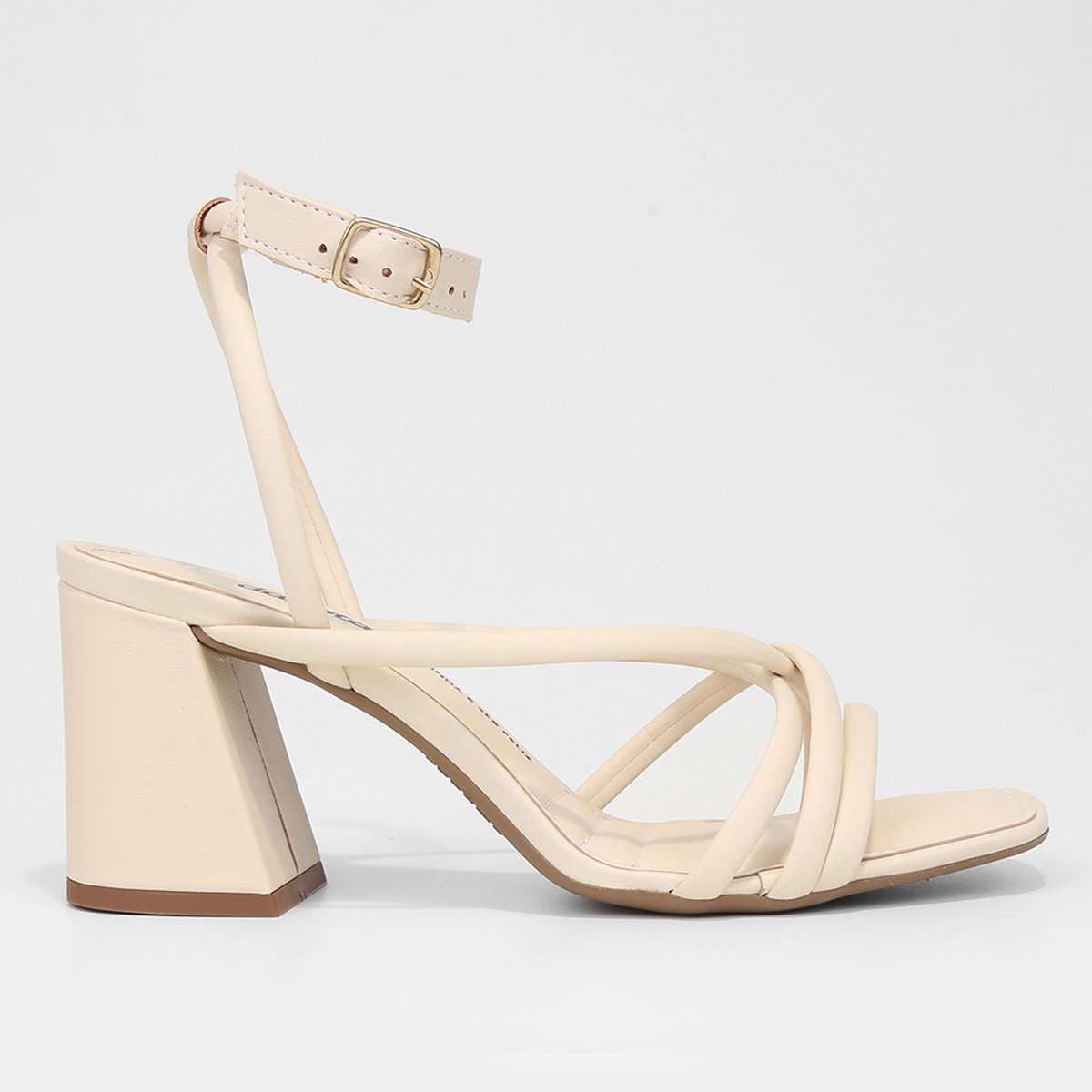 Sandália Dakota Salto Grosso Médio Feminina - Off White Menor preço em Sandália Dakota Salto Grosso Médio Feminina - Off White