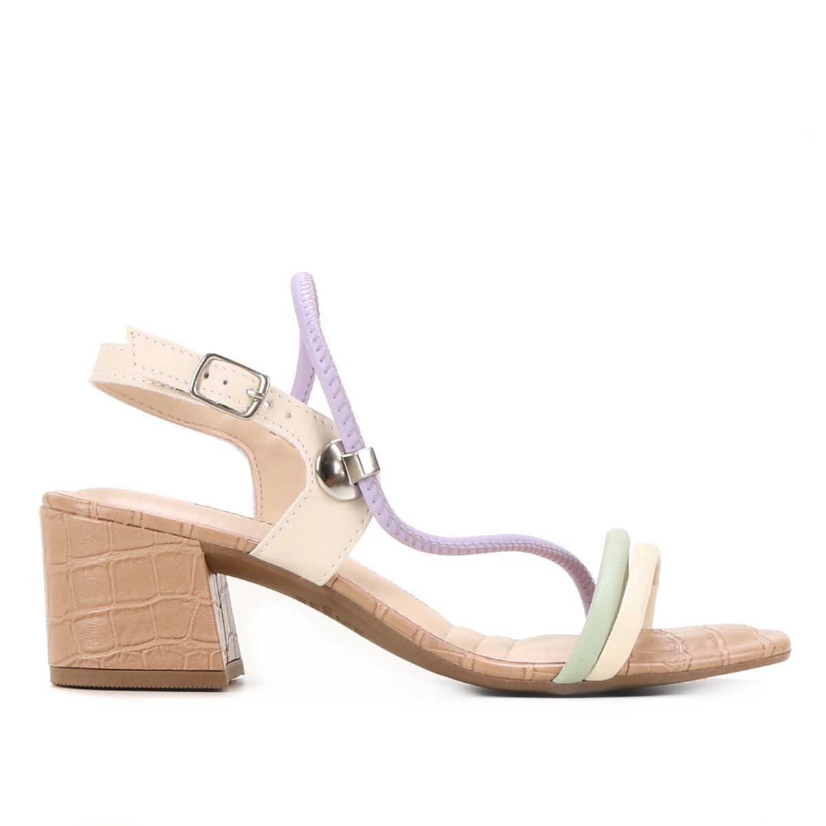 Sandália Dakota Tiras Salto Bloco Feminina - Off White Menor preço em Sandália Dakota Tiras Salto Bloco Feminina - Off White