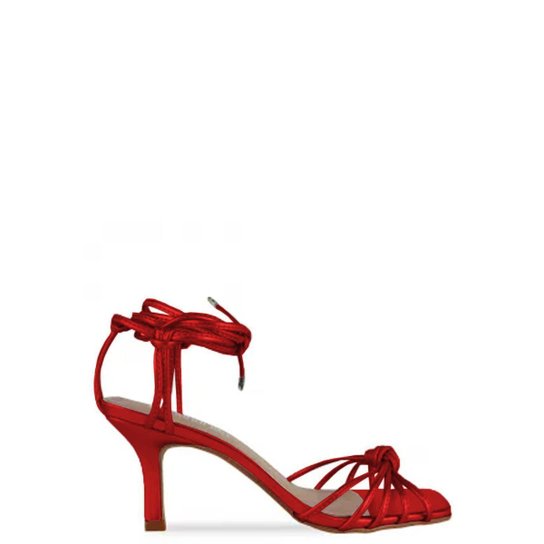 Sandália De Amarração Com Nó - Vermelho