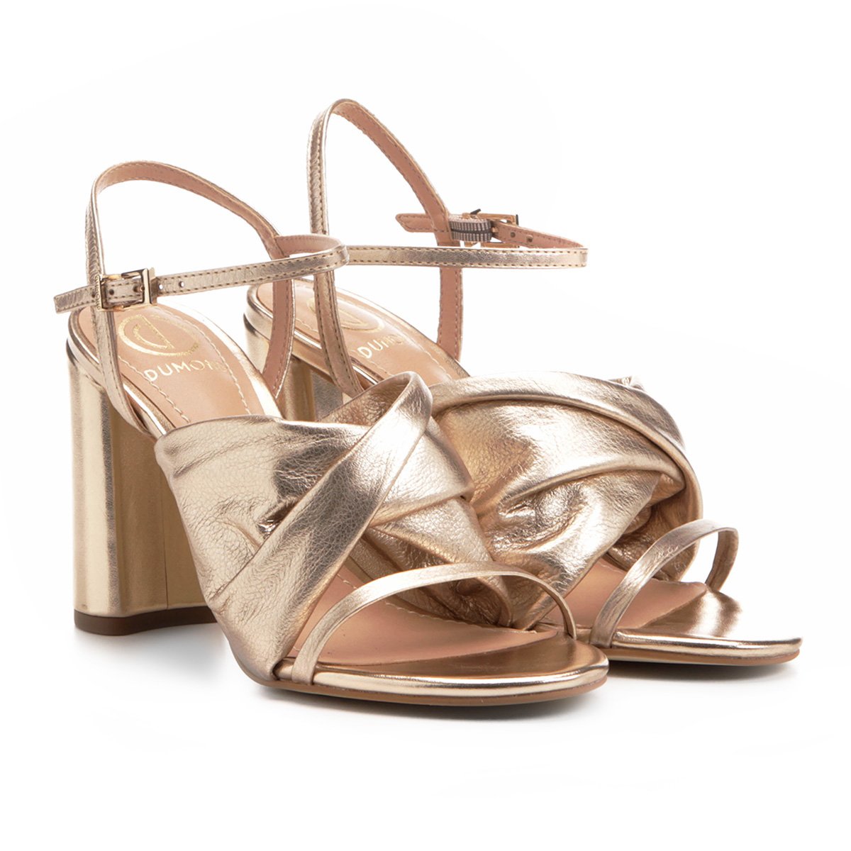 Sandália Dumond Salto Grosso Festa Feminina - Dourado | Zattini