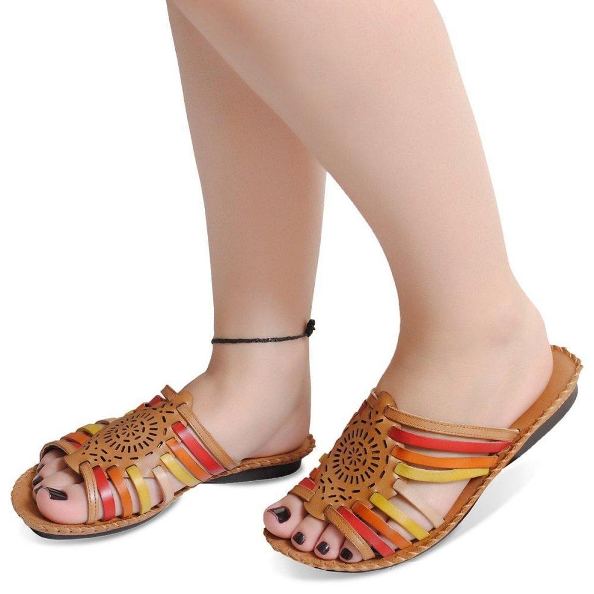 Sandalia Em Couro Flor D'couro Rasteirinha Confort Anti Derrapante Feminina Menor preço em Sandalia Em Couro Flor D'couro Rasteirinha Confort Anti Derrapante Feminina