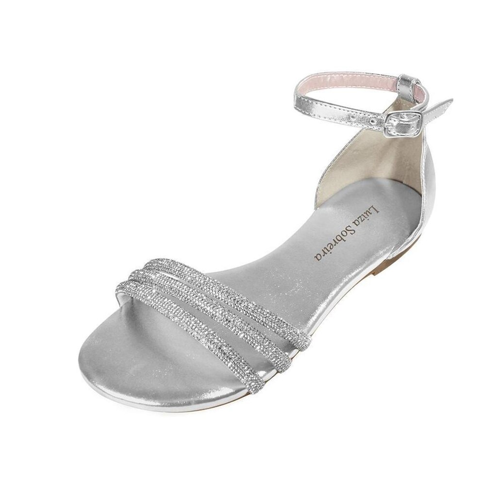 Sandália Ergonômica Luiza Sobreira Prata Strass