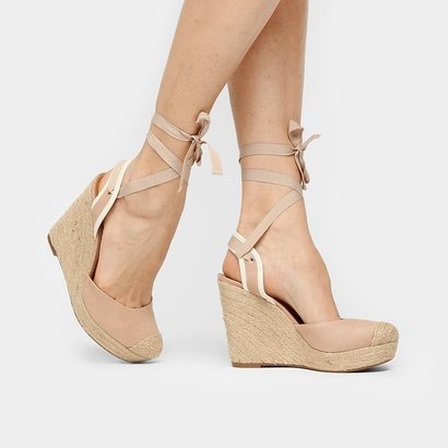 sandália espadrille com amarração vizzano