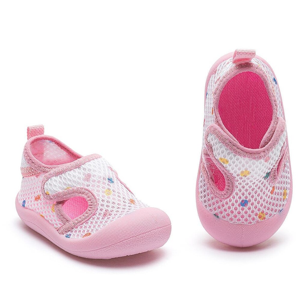 Sandália Esportivo Antiderrapante Praia Infantil Menina Respirável Branco Rosa Mzkid