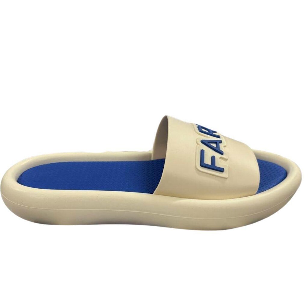 Sandália Farm Logo Emborrachado Azul Branco