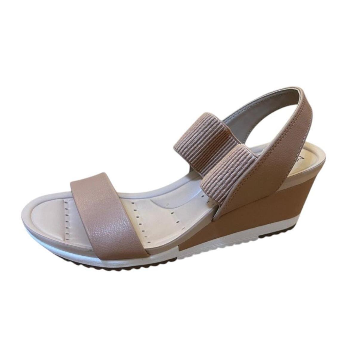 Sandália Feminina Anabela Elástico Modare Conforto 7123.107 - Bege Napa - 36 Menor preço em Sandália Feminina Anabela Elástico Modare Conforto 7123.107 - Bege Napa - 36