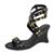 Sandalia Feminina Anabela Media Ajustavel Classica Lia Line - Preto