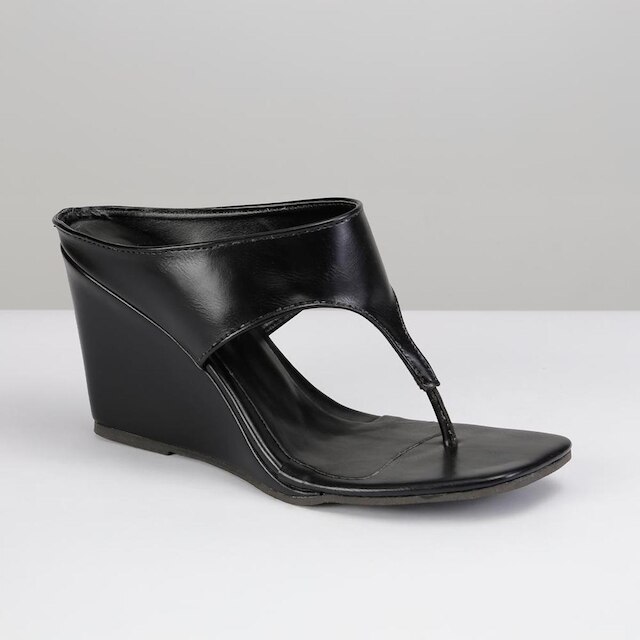 Sandália Feminina Anabela Minimal Square Bico Quadrado