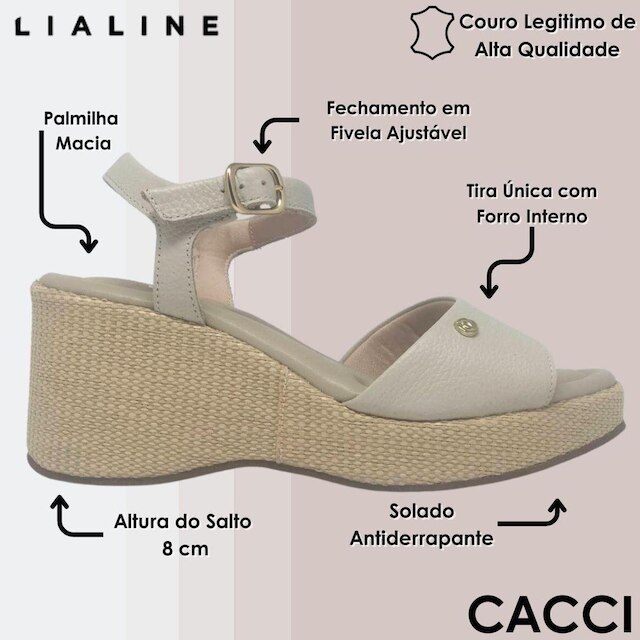 Sandália Feminina Anabela Salto Media Conforto Lia Line
