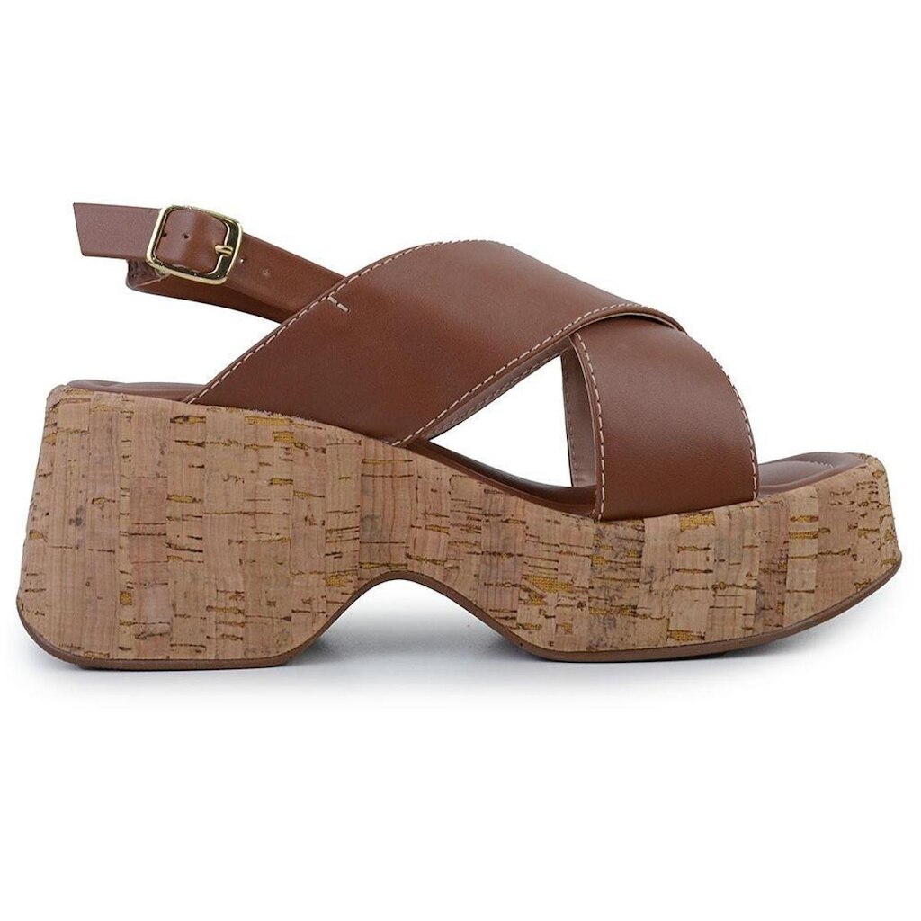 Sandália Feminina Azillê Anabela Marrom - 5047